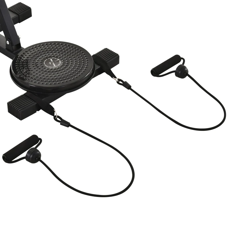 HOMCOM® Beintrainer für Senioren Pedal-Heimtrainer mit 4 Hanteln 1 Bungee-Seil Schwarz