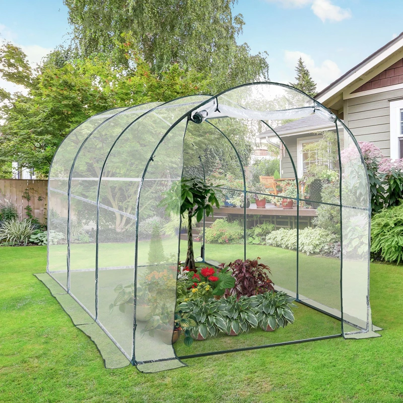 Outsunny® Foliengewächshaus 3,5x2x2m transparent mit Stahlrohrrahmen