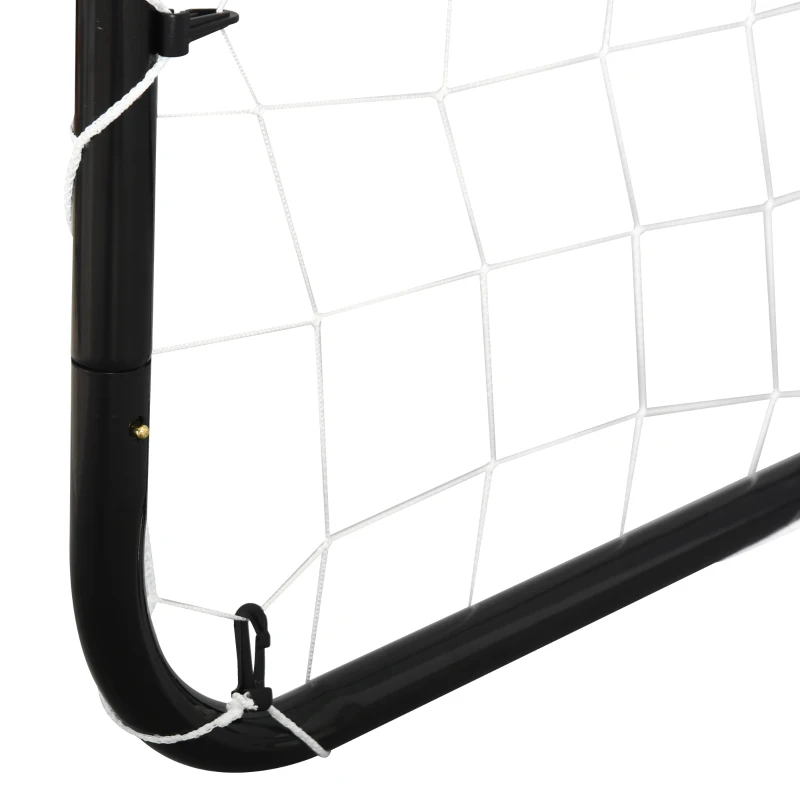 HOMCOM® Fußballtor mit PE-Netzgewebe Schwarz+Weiß Stahl(Q195)+PE-Netz 203 x 81 x 120 cm