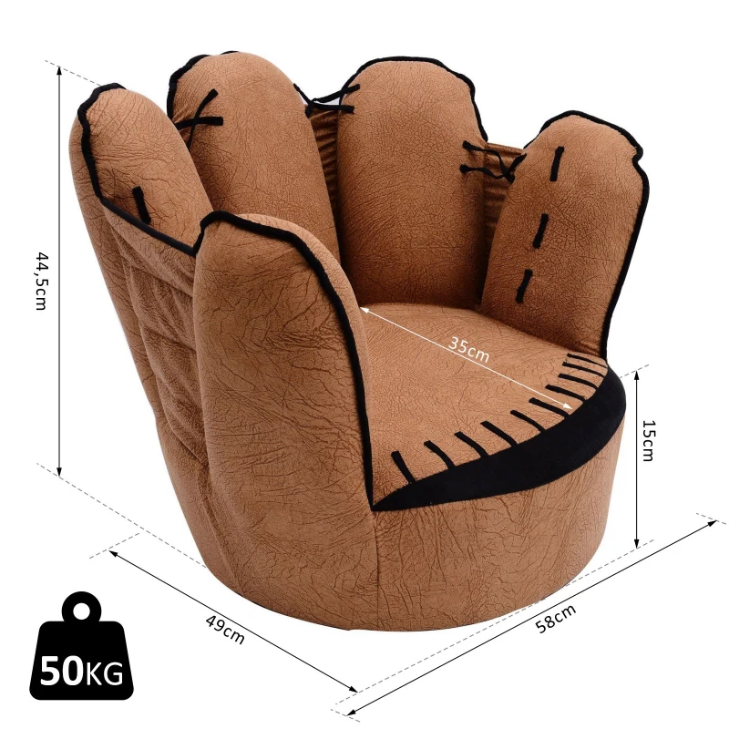 HOMCOM® Kindersofa Baseball Sofa Sessel fünf Fingersofa