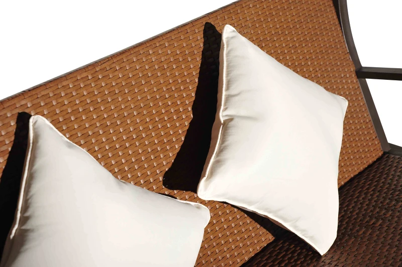 Outsunny Rattan Hollywoodschaukel - Metallgestell mit Kissen, braun, belastbar bis 360kg