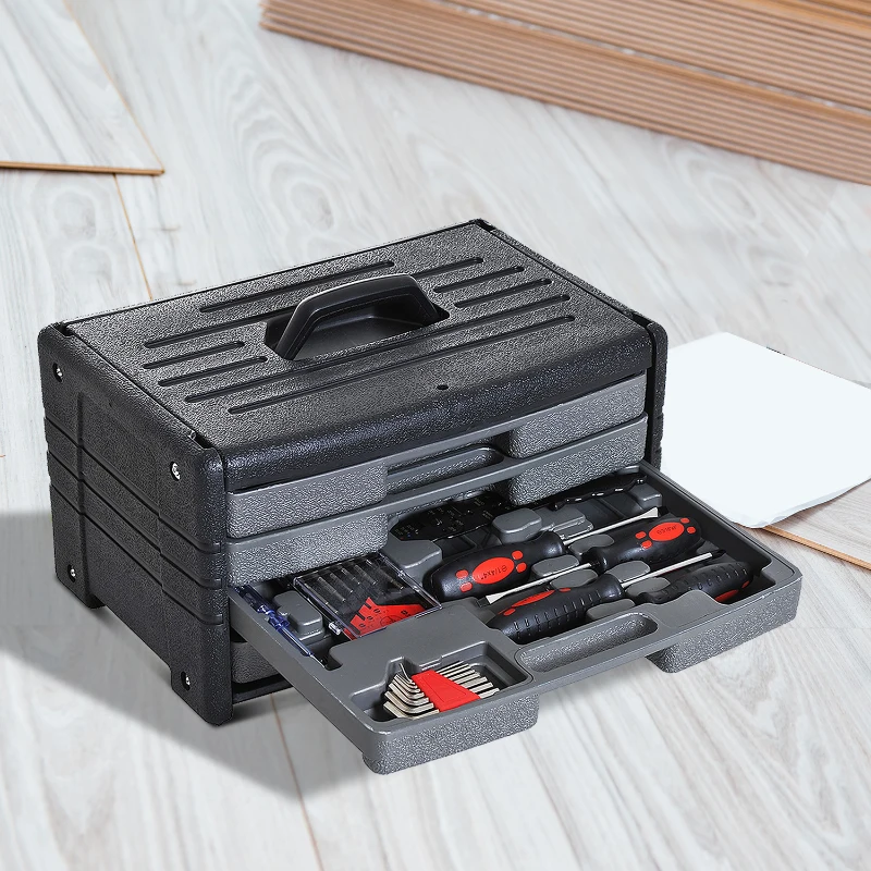 HOMCOM® Werkzeugkoffer 99-teilig Werkzeugsatz universal bestückt