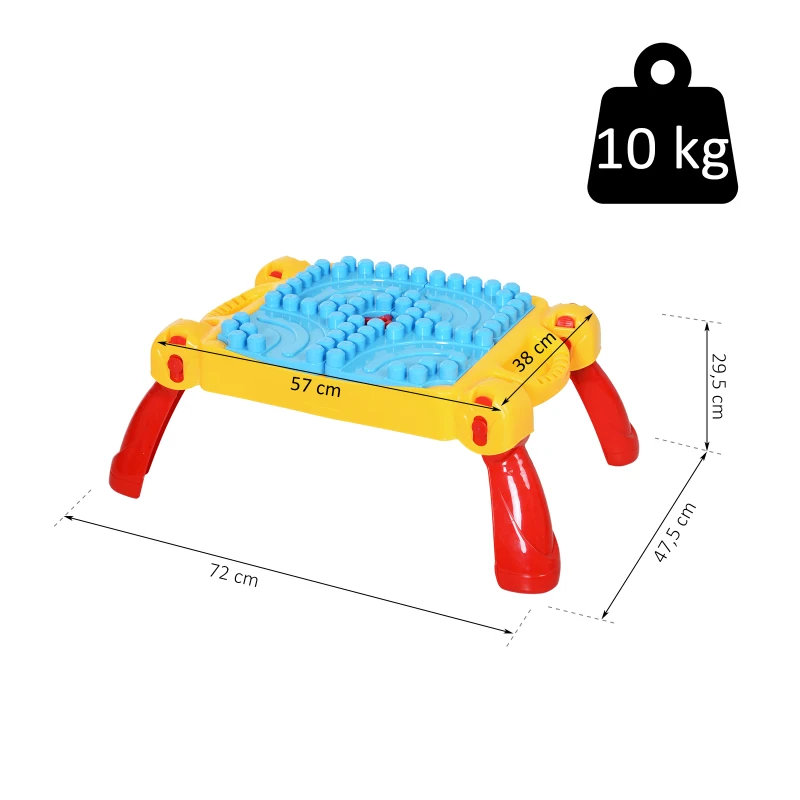 HOMCOM® Kinder Spieltisch Lernspielzeug Blocktisch 46 Stücke Baby Spielzeug ab 3 Jahren