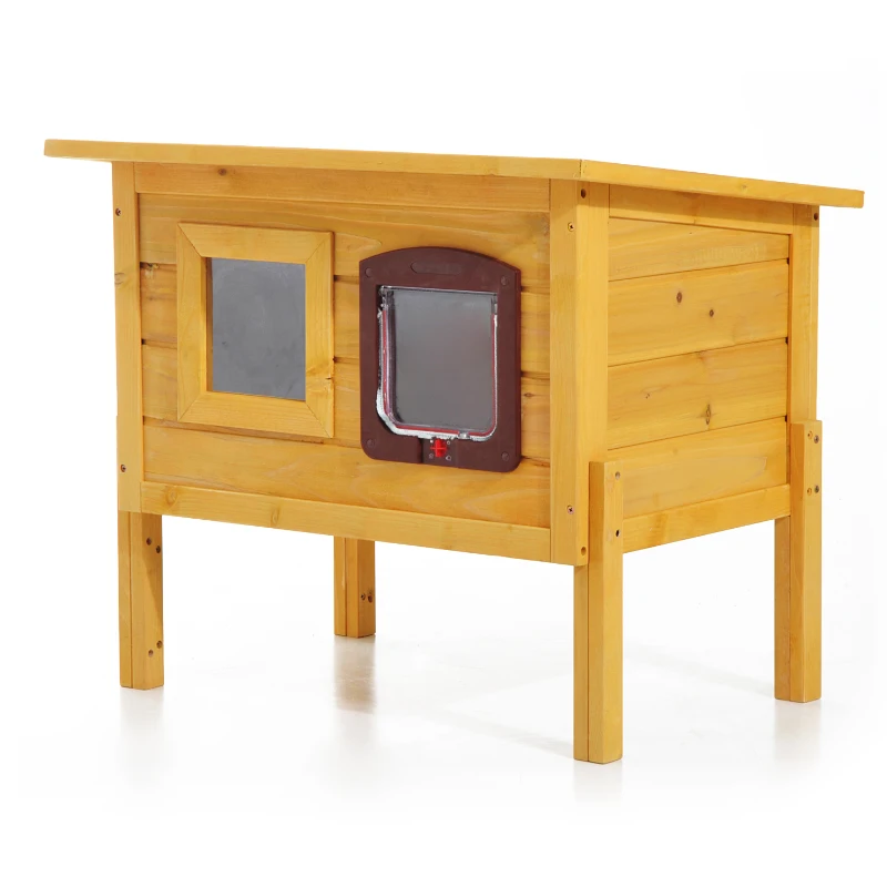 PawHut® Katzenhütte Katzenhaus Katzenhöhle Tannenholz