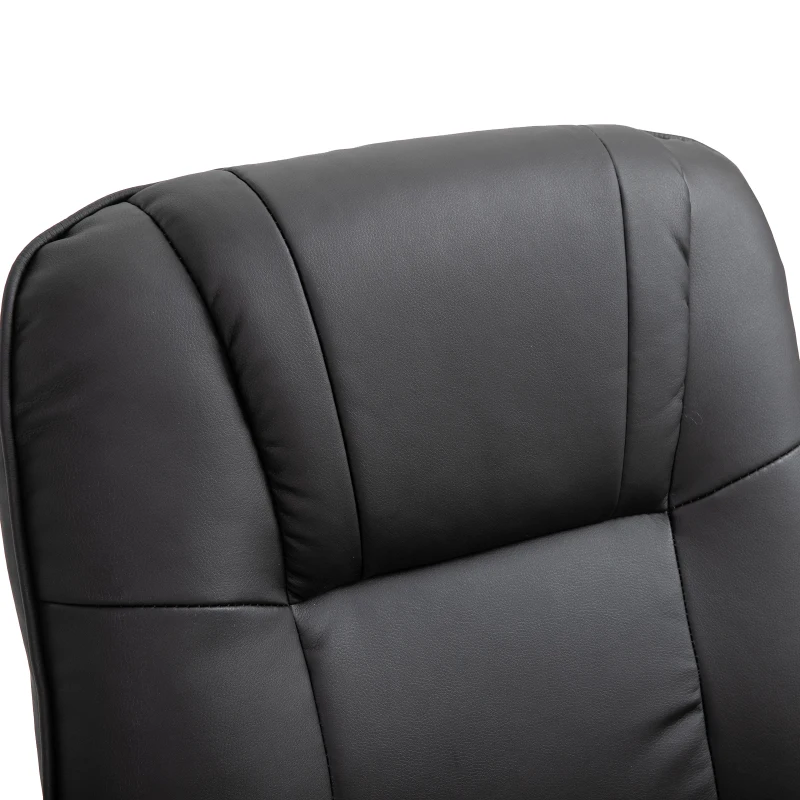 HOMCOM Faux Leather Reclining Armchair, with Footrest - Black