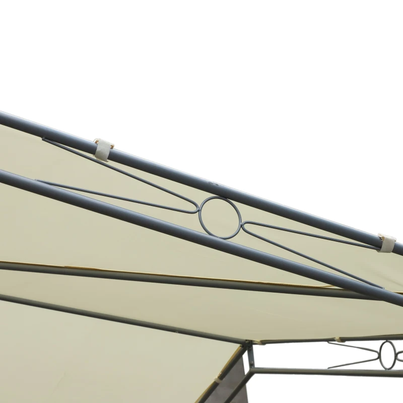 Outsunny® Gartenpavillon Partyzelt Gartenlaube Sonnenschutz Metall Polyester Creme