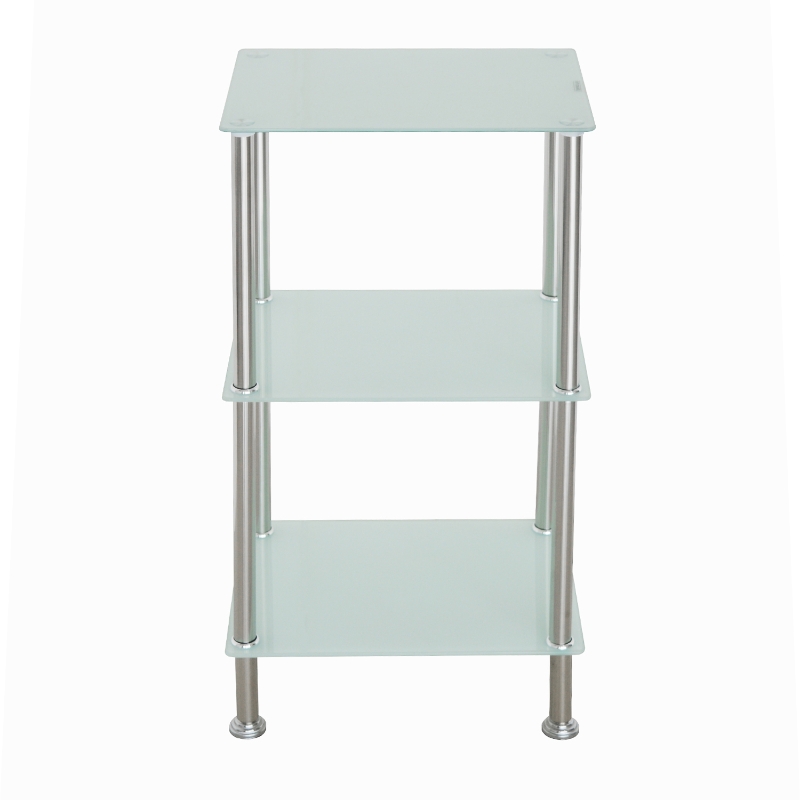 HOMCOM Standregal Küchenregal 3 Fach Edelstahl Weiß