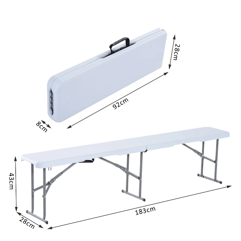 Outsunny® Klappbank Kofferbank Campingbank Bierbank Stahl