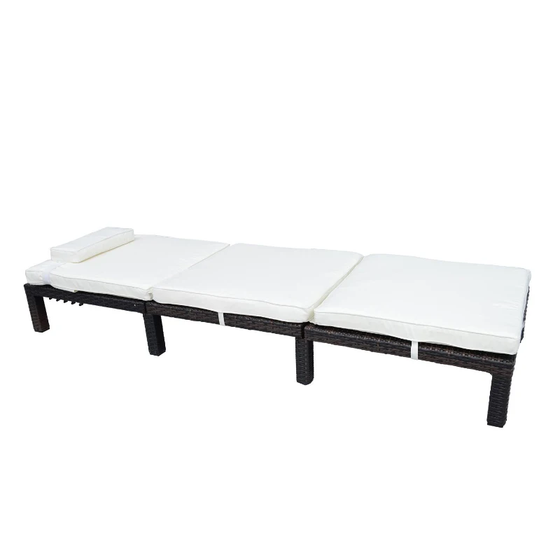 Outsunny Alu Polyrattan Gartenliege Sonnenliege Rattanliege Gartenmöbel braun