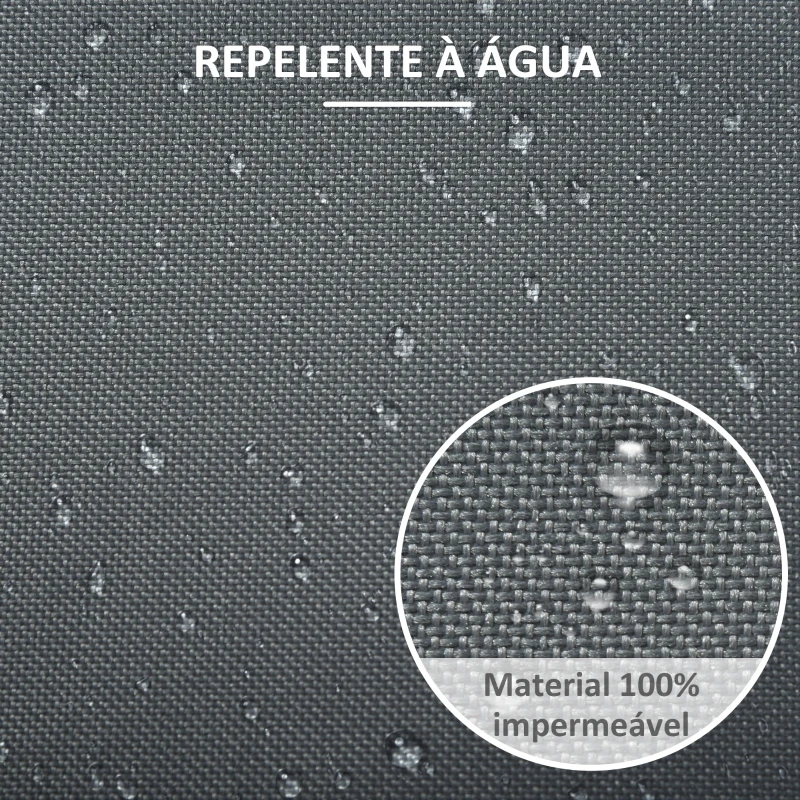 Outsunny Capa Protetora para Móveis de Jardim Tecido Oxford 600D Impermeável Cobertura de Móveis Mesas Cadeiras Sofá de Exterior com Corda e Fivela 190,5x72x76cm Cinza