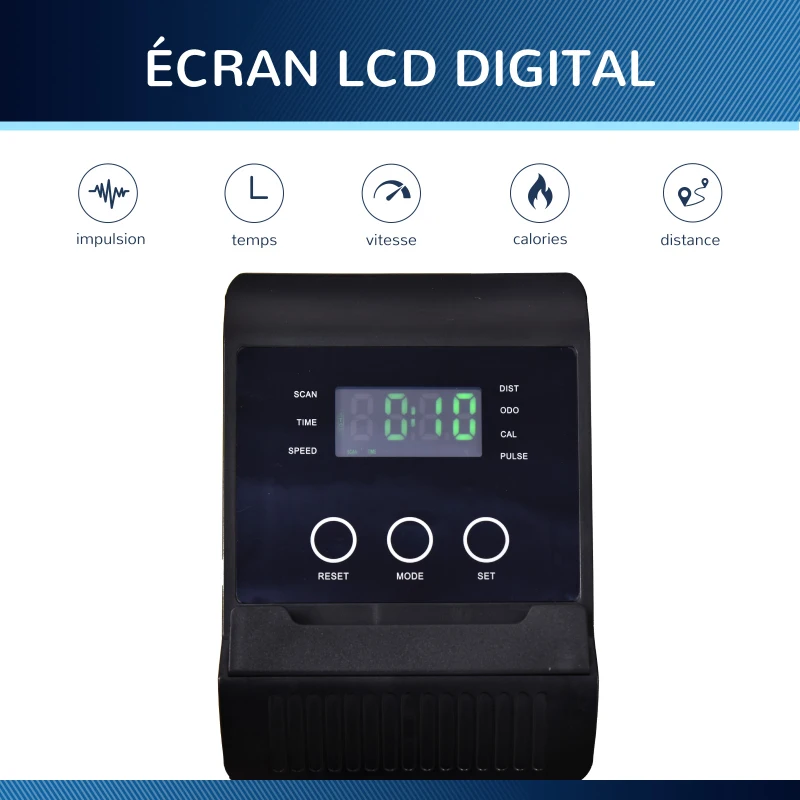 Homcom Vélo d'Appartement Pliant avec 8 Niveaux de Résistance Magnétique Réglables 86x47x112 cm Orange