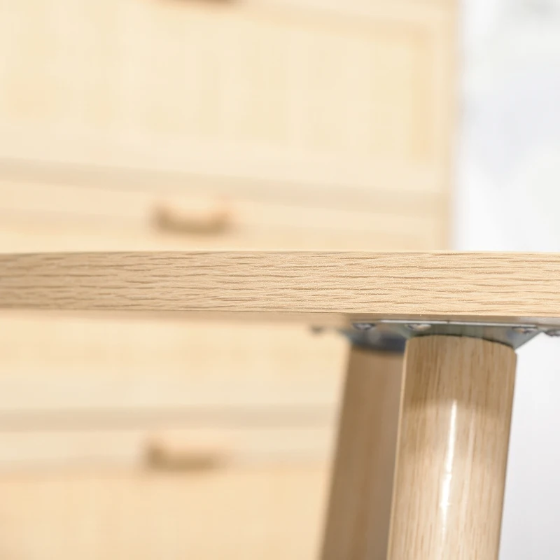 HOMCOM Set of 2 Nesting Coffee Tables with Rattan Tabletop Round Side Tables Living Room Bedroom