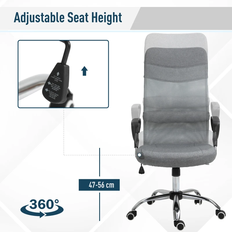 Vinsetto Ergonomic Office Chair High Back Mesh Grey