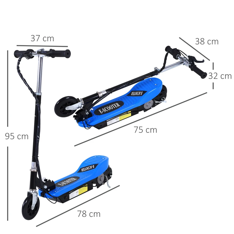 Homcom Trottinette électrique pliante pour enfants et adolescents +7 ans Bleu