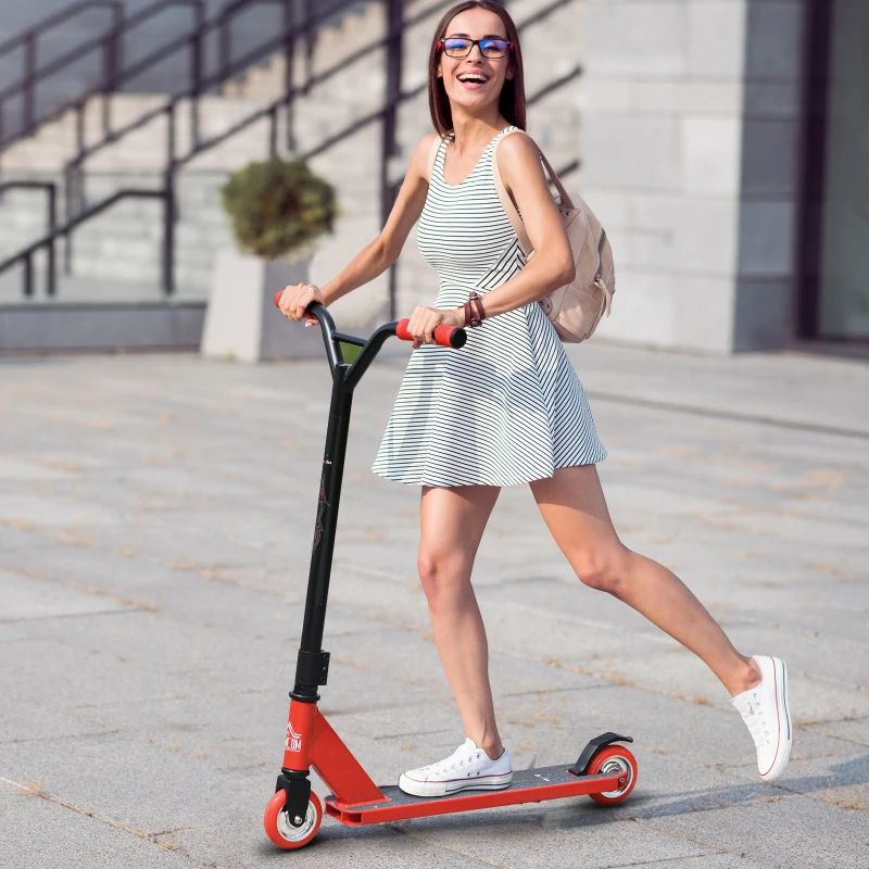 Homcom Trottinette Freestyle Tricks and Jumps en Aluminium 68x46x84 cm Rouge