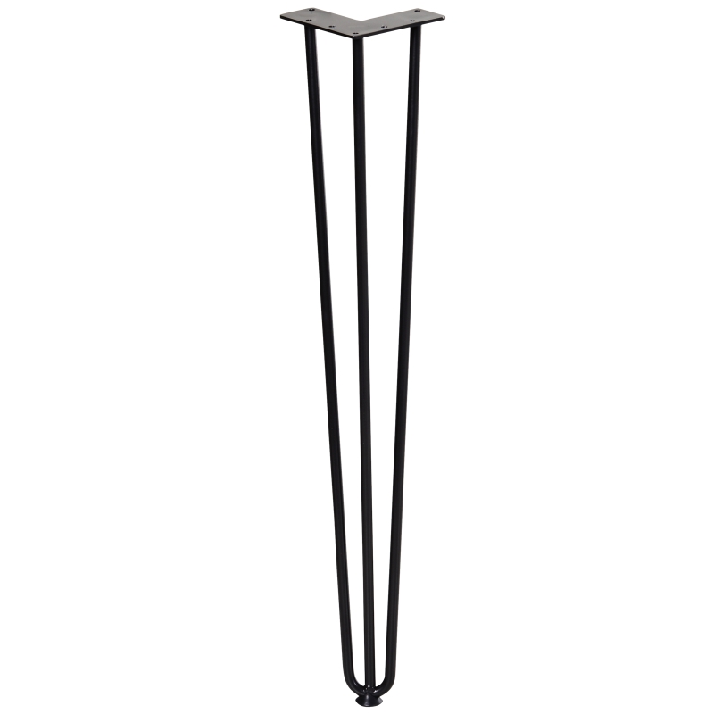 Homcom Lot de 4 pieds de table de style industriel et design en épingle à cheveux  12 x 12 x 71 cm Vis de montage incluses Noir