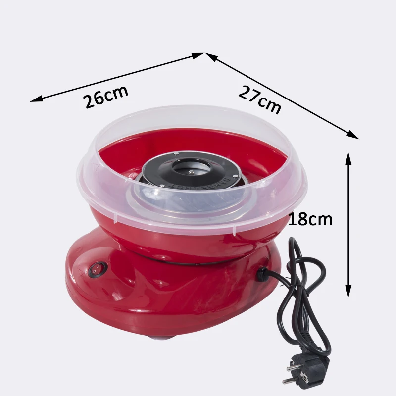 HOMCOM Machine à barbe à papa en acier inoxydable et aluminium 450W-550W 27x26x18cm (Rouge)