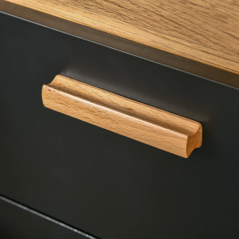 HOMCOM Cassettiera in Stile Industriale - Legno