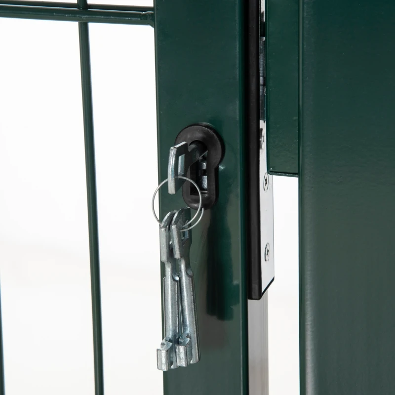 HOMCOM furtka ogrodowa furtka ogrodzeniowa bramka na podwórko stalowa z klamką zamek i klucze 97 x 170 cm kolor zielony