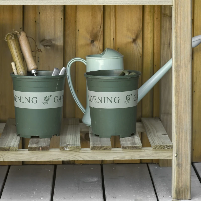 Outsunny Fioriera Rialzata in Legno con Gambe e Ripiano Inferiore per Giardino e Balcone 91x51x76cm