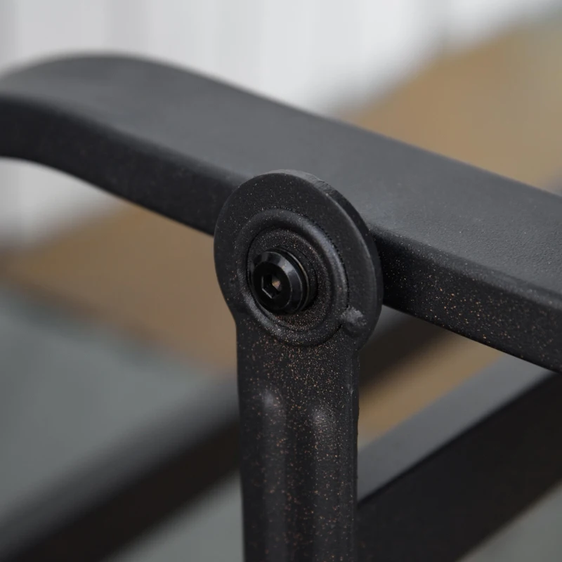 Krzesło bujane Outsunny stal Texteline kolor brązowy 62 x 75 x 91,5 cm