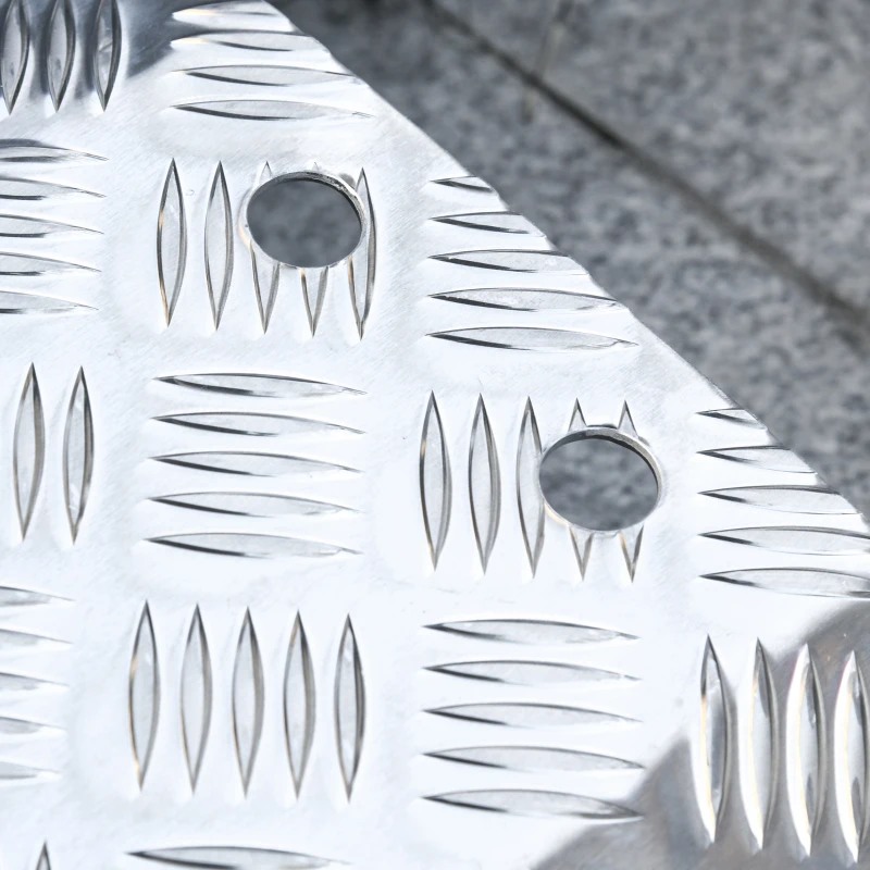 HOMCOM Rampa per Sedia a Rotelle, Deambulatore e Persone Disabili in Lega di Alluminio Antiscivolo Capacità 272kg, 55x70x5cm