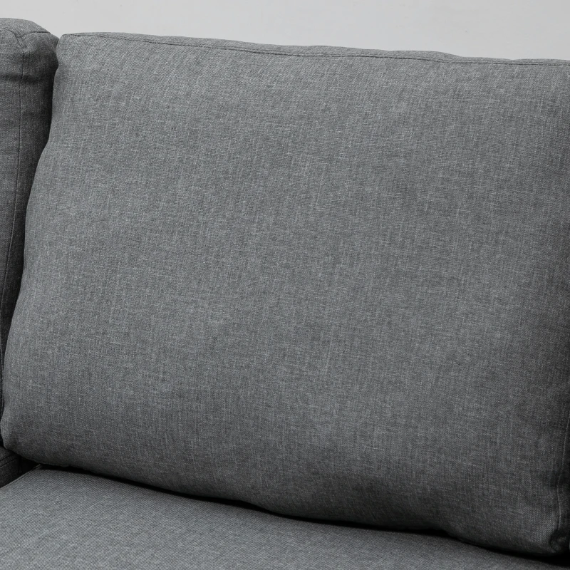 HOMCOM Canapea cu 3 Locuri și Spațiu de Depozitare, Canapea din Material Textil și Perne cu Huse Detașabile, 211.5x146x85 cm, Gri