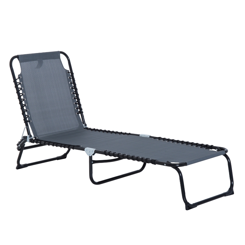 Outsunny Sonnenliege faltbar 4-stufige Rückenlehne 197 cm x 58 cm x 76 cm