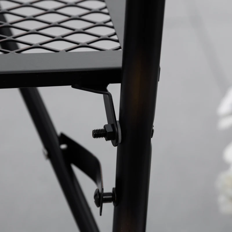 Outsunny Masa de Balustrada Pliabila din Metal, 60x60x57-72cm, Negru