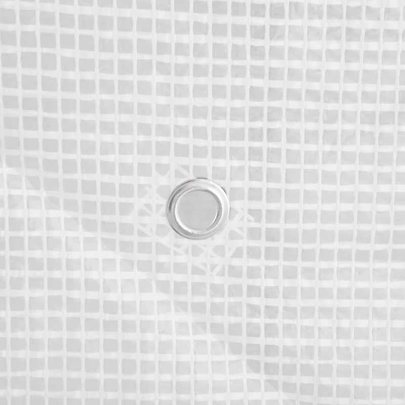 Outsunny Mini Greenhouse with Shelves Portable Garden Grow House Tomato Greenhouse for Plants with Roll Up Door and Vents, 100 x 80 x 150cm, White