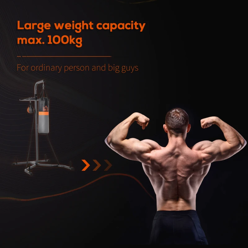 HOMCOM Freestanding Boxing Punch Bag & Speed Ball Station Hanging Frame Training Exercise Platform Home Gym Heavy Duty