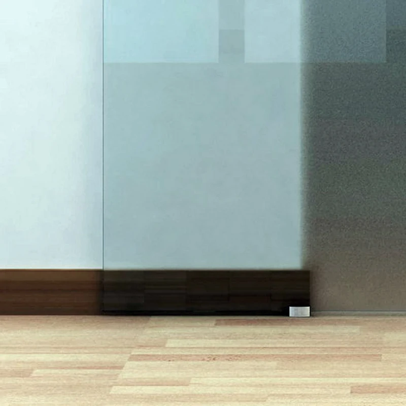 HOMCOM 77.5cm Modern Sliding Door Include Hardware Track System Kit, Frosted Stripe Glass Door, Round Handle