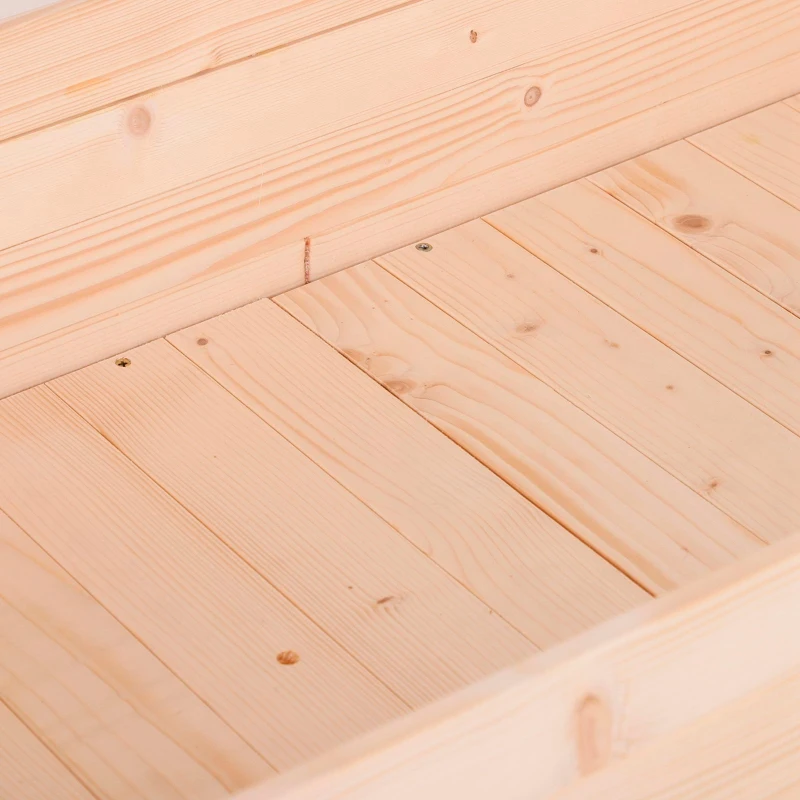 Outsunny Garden Wooden Planters， Non-Woven Fabric, Rectangular Raised Bed,Fir Wood，Indoor/Outdoor, 122.5Lx56.5Wx76H cm