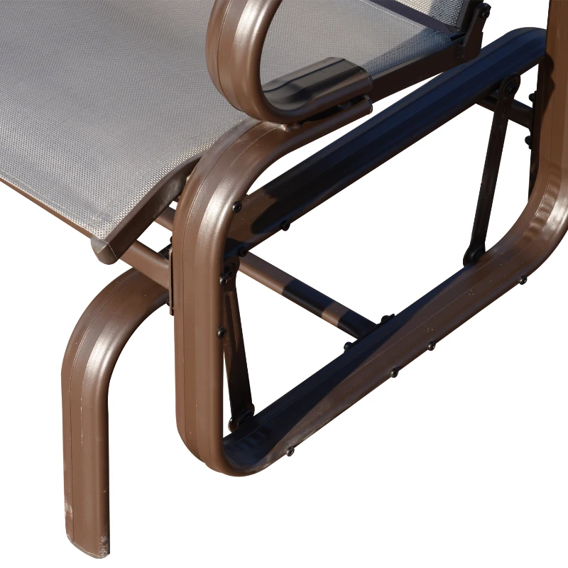 Outsunny Rocking Swing, Texteline, 59.6Wx47Dx103H cm-Light Grey