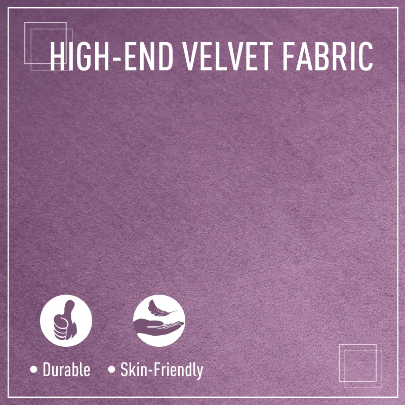 HOMCOM Velvet Armchair, Modern Accent Chair, Upholstered Tub Chair with Solid Wood Legs and Seat Cushion for Living Room, Violet