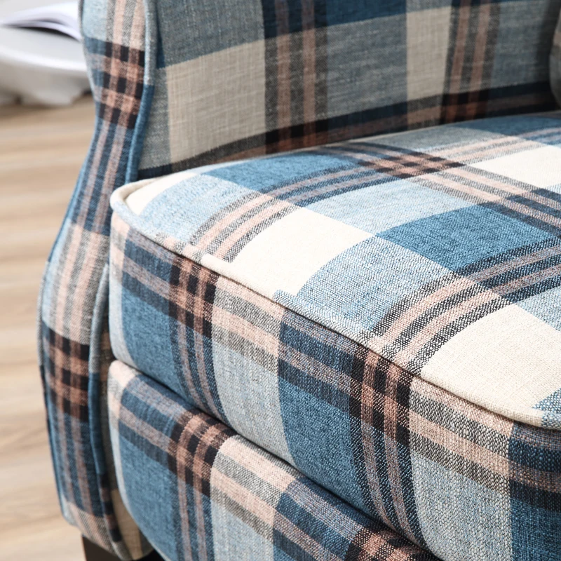 HOMCOM Single Armchair Sofa Push Back Recliner Living Room Furniture Cushion Padded Seat w/Armrest