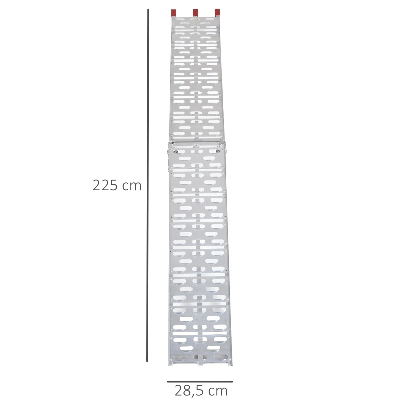 HOMCOM Rampe de chargement pliable pour tous les motos, quad aluminium argent