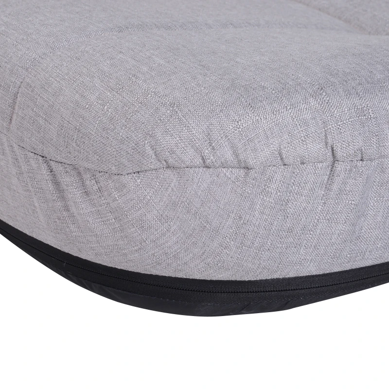 HOMCOM Floor Lazy Sofa Chair 5 - Position Adjustable Recliner 180 Degree Swivel Legless Linen Seater Thick Padding High Density Comfort Reclining Living Room