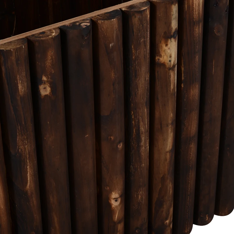 Outsunny Raised Flower Bed Wooden Rectangular Planter Container Box Herb Pot 120L x 50W x 50H (cm)