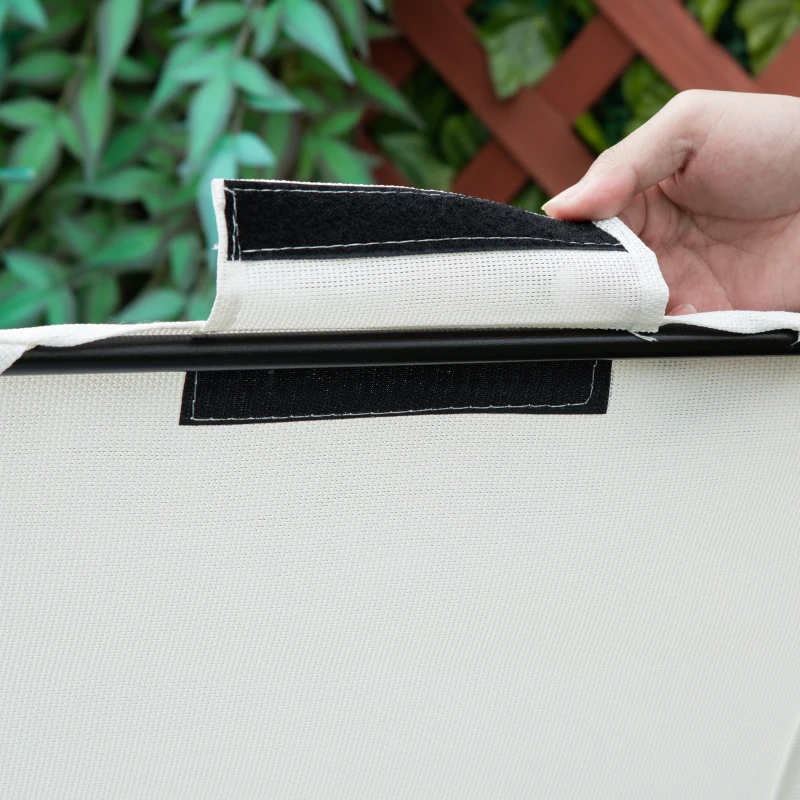 Outsunny Zero Gravity Garden Folding Patio Sun Lounger w/Cup Holder & Canopy Shade White