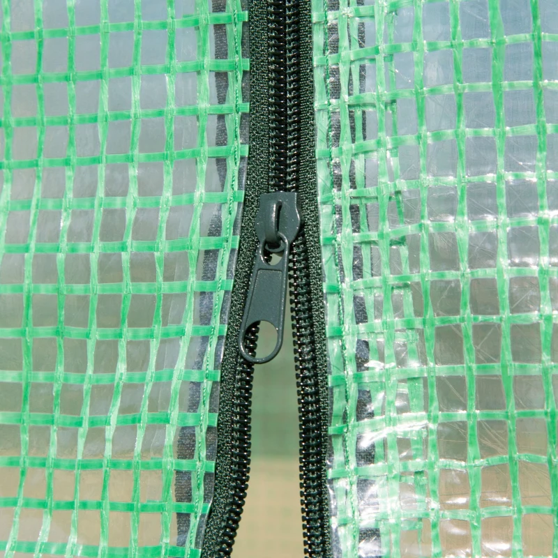 Outsunny Serre de Jardin Serre à tomates dim. 1L x 0,5l x 1,5H m Porte zippée déroulante Acier PE Haute densité 140 g/m² Anti-UV Vert