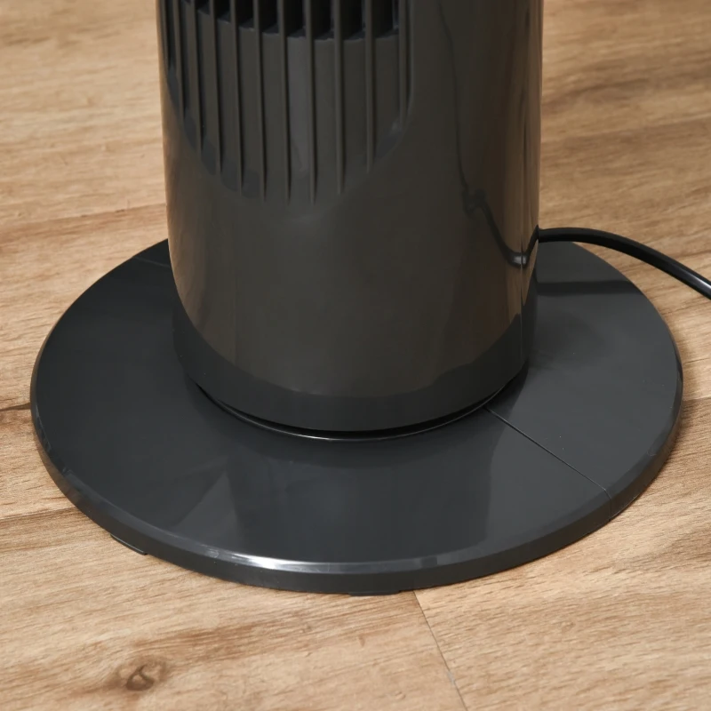 HOMCOM 30'' Freestanding Tower Fan, 3 Speed 3 Mode, 10h Timer, 70 Degree Oscillation, LED Light, 5M Remote Controller, Dark Grey
