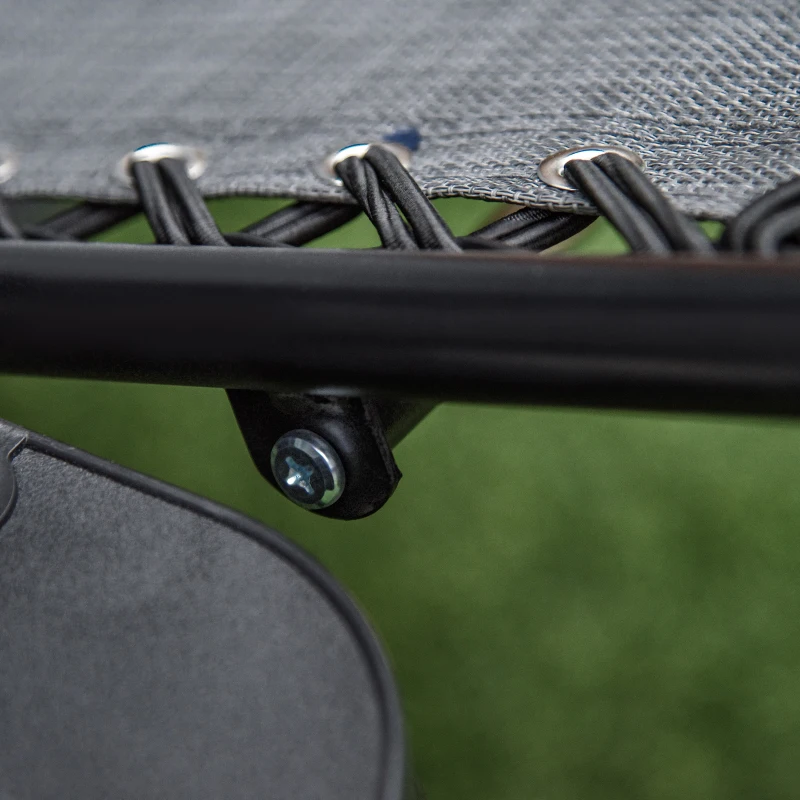 Outsunny Zero Gravity Garden Deck Folding Chair Texteline Patio Sun Lounger Reclining Seat with Cup Holder & Canopy Shade - Grey