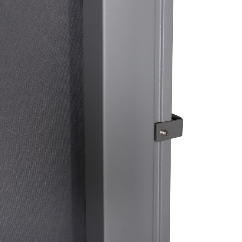 Outsunny Store latéral Brise-Vue paravent rétractable dim. 3L x 1,8H m métal Polyester imperméable Anti-UV Haute densité 180 g/m² Gris