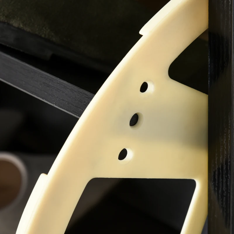 HOMCOM Banc à Chaussures - étagère à Chaussures - Meuble à Chaussures - 1 abattant 2 Niveaux - Coussin revêtement synthétique Noir