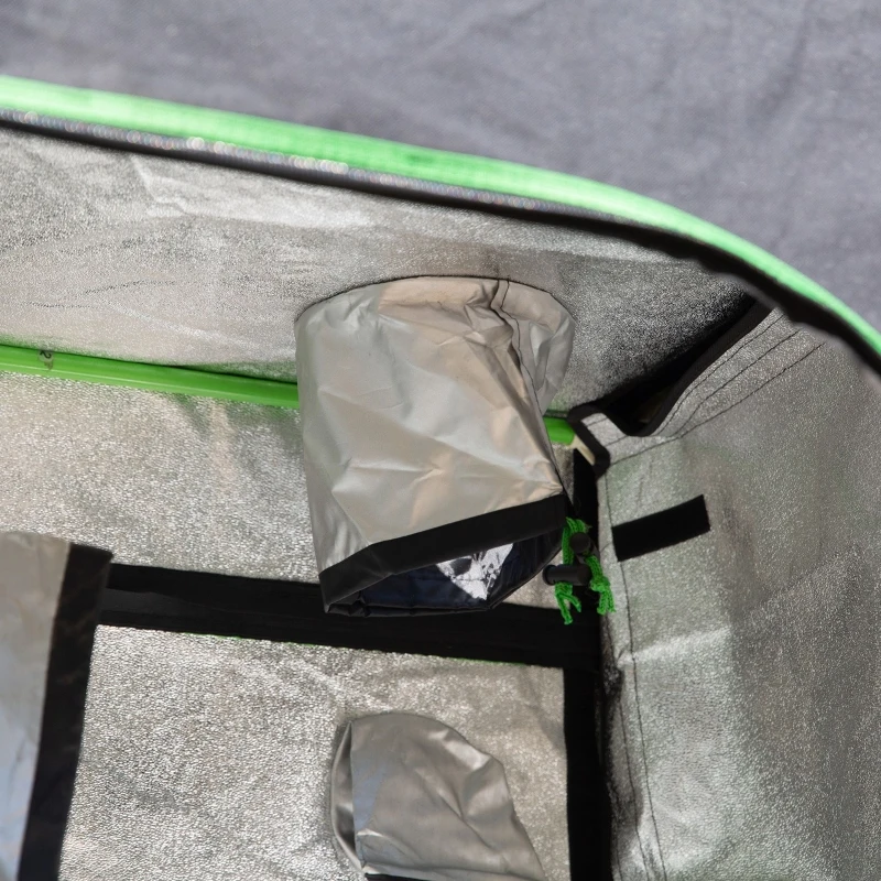 Outsunny Chambre de Culture hydroponique Tente de Culture Grow Box 0,9L x 0,6l x 1,35H m jardinière Incluse Oxford 600D Mylar Noir Vert