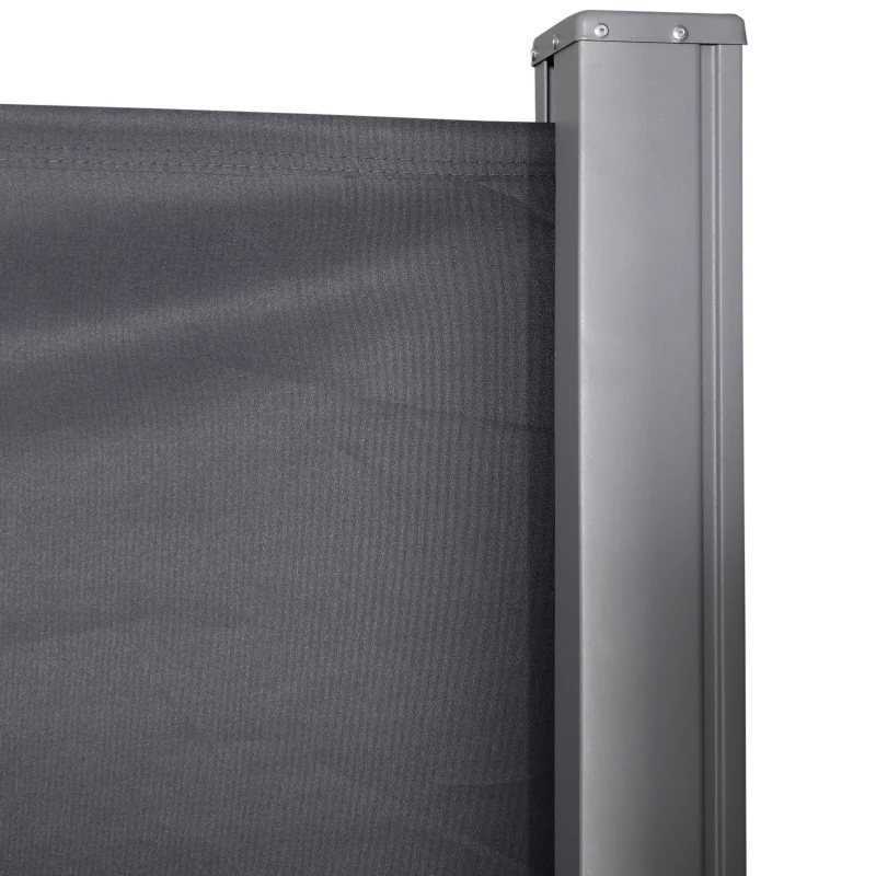 Outsunny Store latéral Brise-Vue paravent rétractable dim. 3L x 1,8H m métal Polyester imperméable Anti-UV Haute densité 180 g/m² Gris