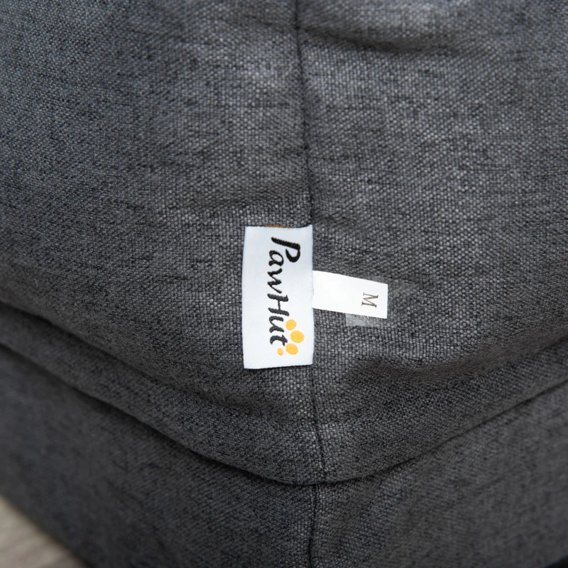 PawHut Lit pour animaux de compagnie panier pour chien orthopédique mousse à mémoire avec housse lavable amovible 75 x 60 x 20 cm gris blanc