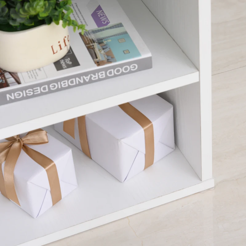 HOMCOM Bureau Informatique Table Informatique Modulable Design Contemporain Pivotant 2 Plateaux Multi-rangements 120 x 108 x 76 cm Blanc