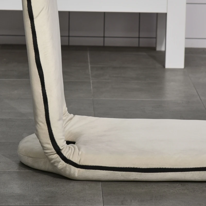 HOMCOM Adjustable Floor Chair with Adjustable Backrest Folding Chair Bed, Lazy Sofa Bed for Gaming and Reading, Beige